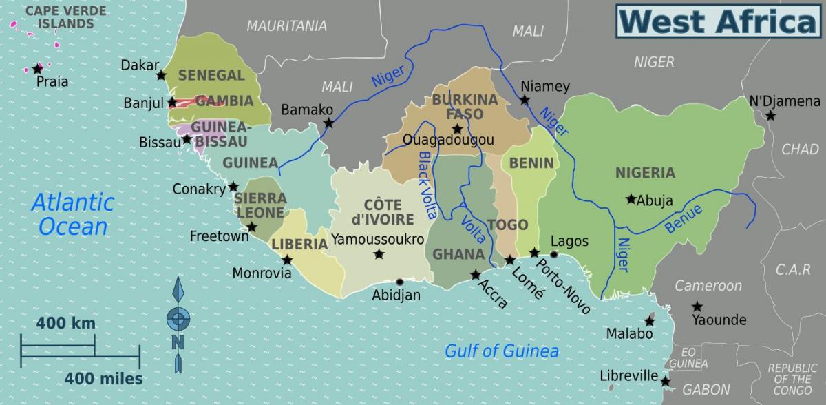 خريطة غانا غرب أفريقيا
