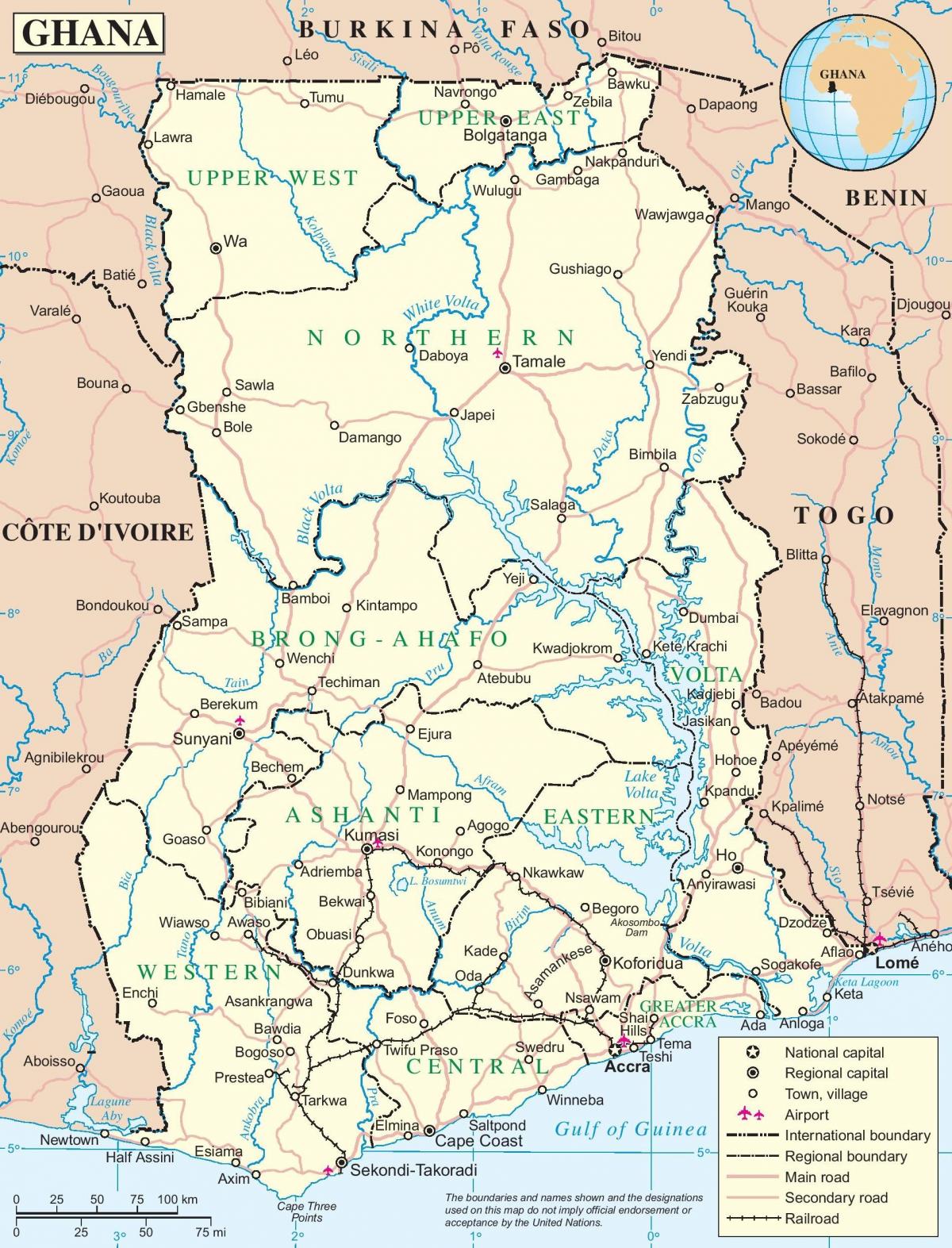 خريطة غانا