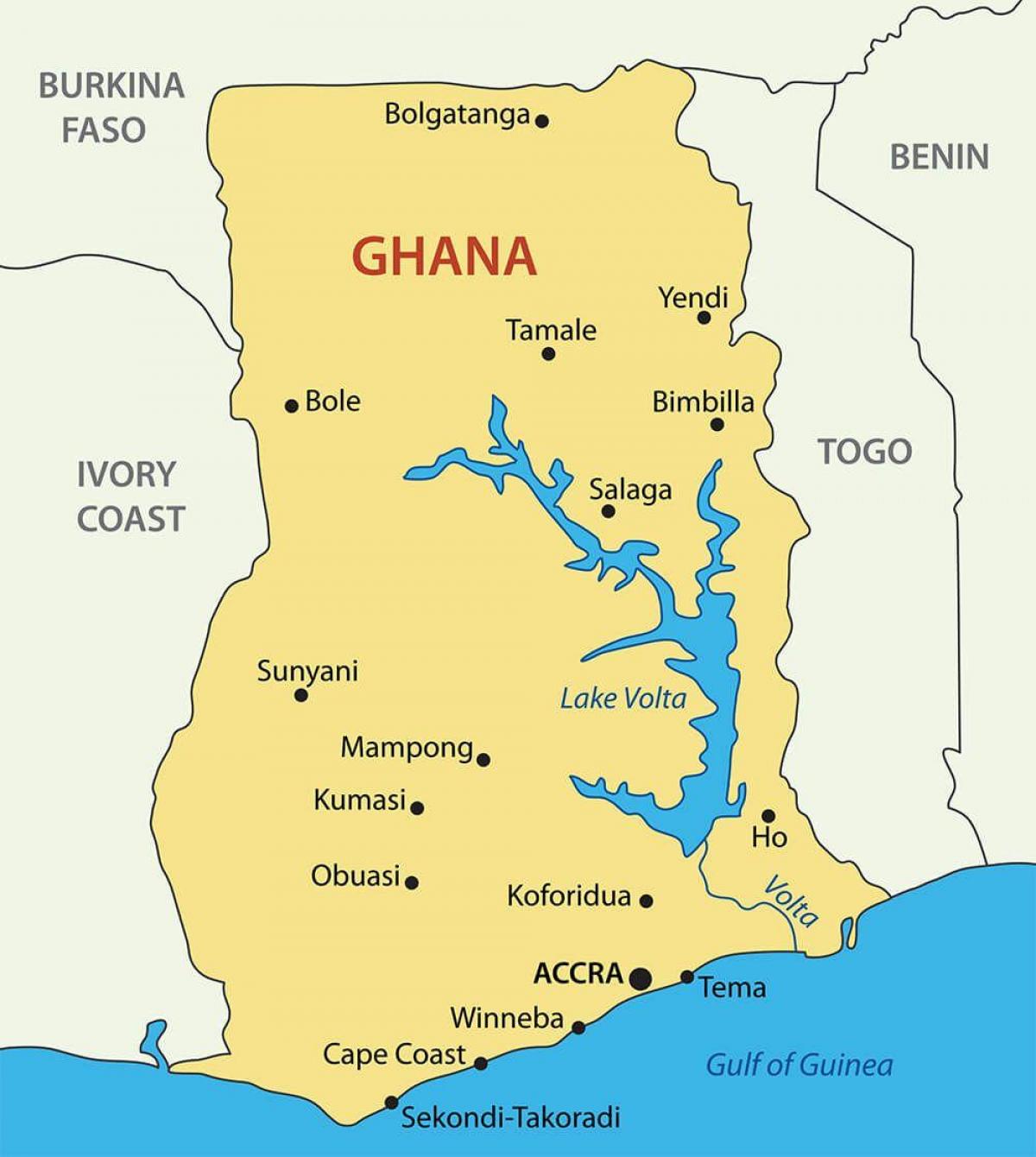غانا خريطة المدن