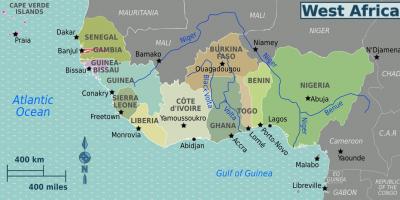 خريطة غانا غرب أفريقيا