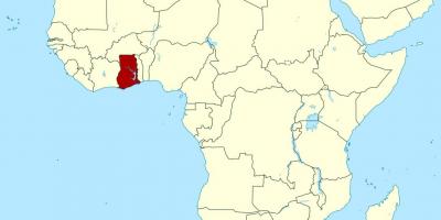 خريطة أفريقيا تظهر غانا