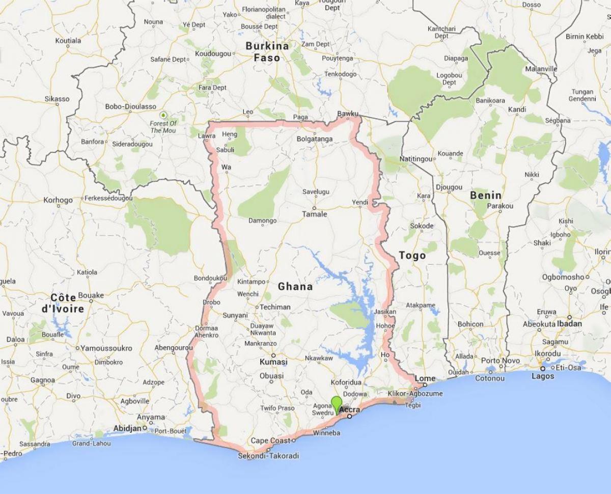 خريطة مفصلة من أكرا غانا