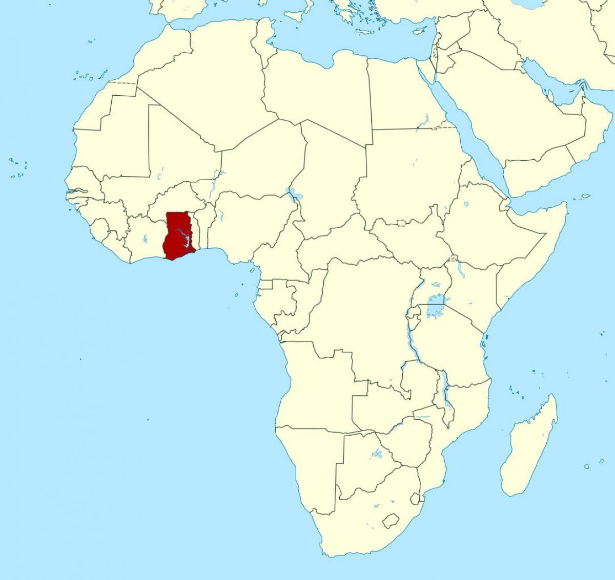 خريطة أفريقيا تظهر غانا
