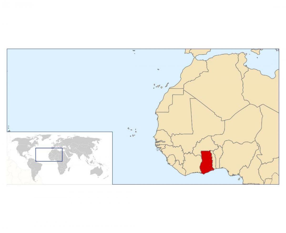 غانا الموقع على خريطة العالم ، 